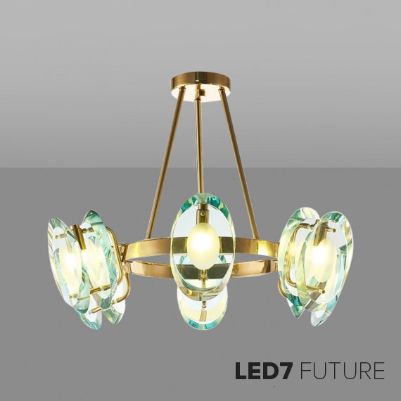 Loft Industry Modern - Green Ovals Chandelier